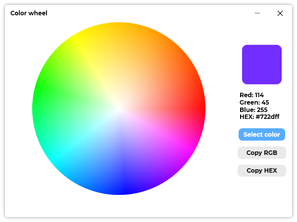 The “Color wheel” of ColorPicker.
