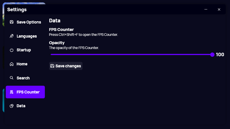 Gavilya’s FPS settings page.