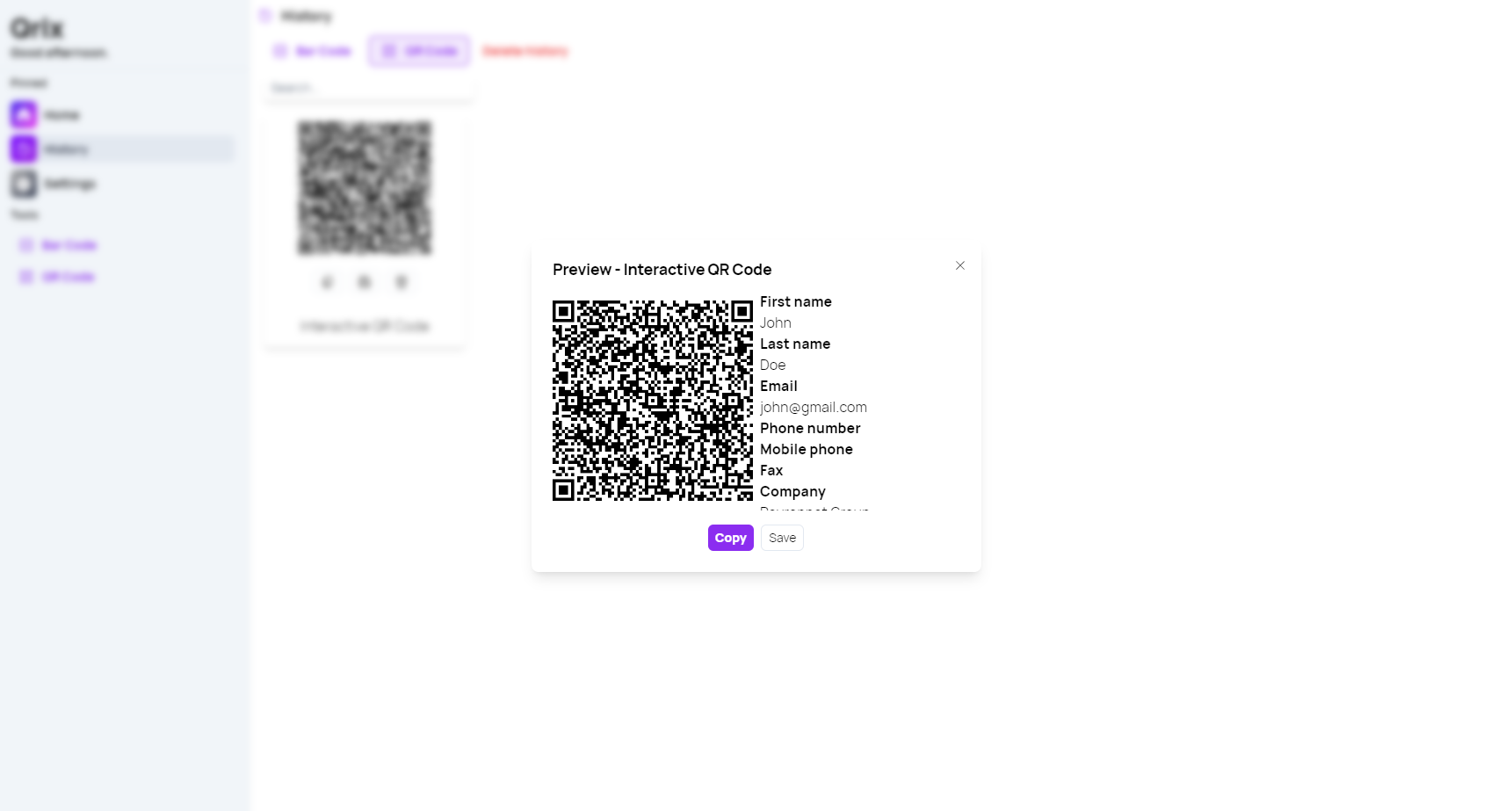 You can now see the metadata of interactive QR codes