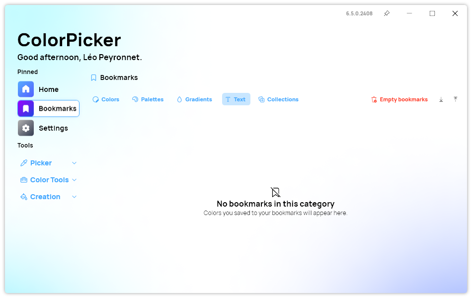 The new Placeholder in Bookmarks page