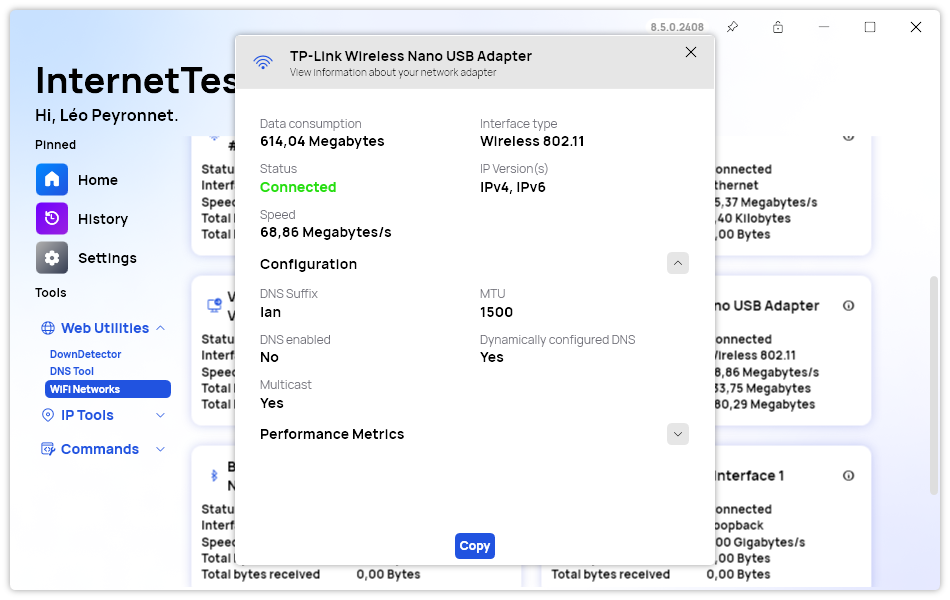 The new Adapter window