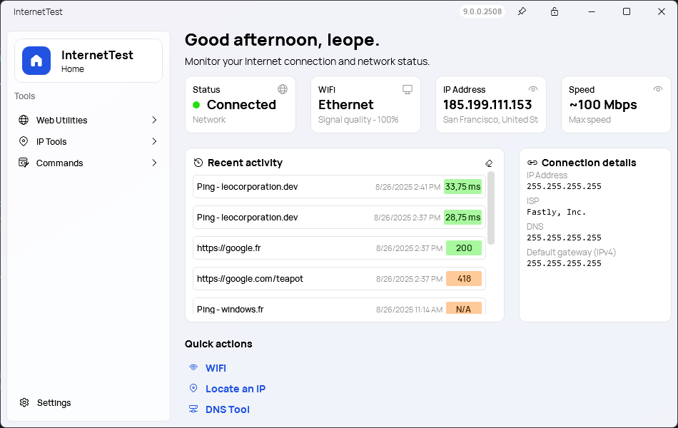 The new Home page dashboard